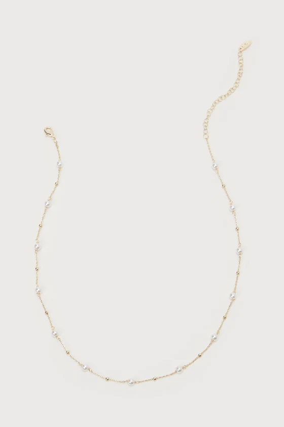 Confident Glow 14KT Gold Pearl Necklace - Fine Jewelry